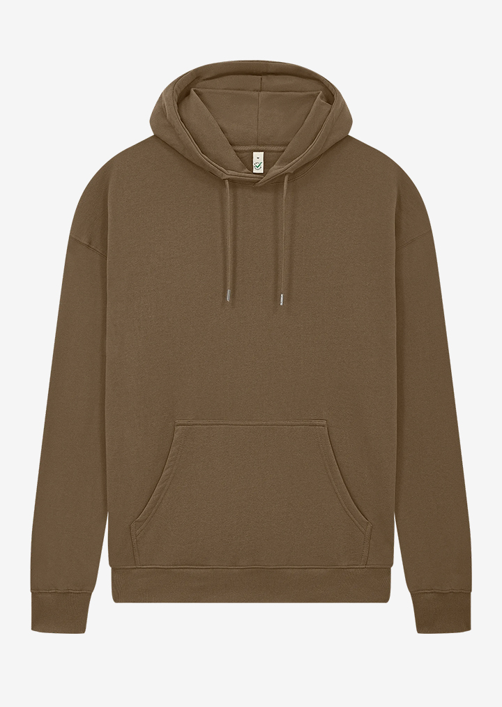 Earth Positive organic cotton pullover hoodie for sustainable custom clothing and merchandise